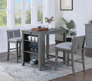 Graham - 3 Piece Small Space Counter Height Dining Table With Shelves And 2 Chairs (Set of 3) by HouseOfZazla