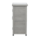Potting Bench With Storage Cabinet And Metal Table Top For Outdoor