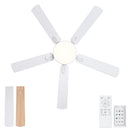 Flush Mount Ceiling Fans With LED Light And Remote Control, 5 Blades by HouseOfZazla