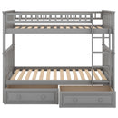 Twin Over Twin Bunk Bed With Drawers, Convertible Beds by HouseOfZazla