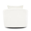 360° Swivel Barrel Sofa Chair with Throw Pillow, Chenille Upholstered Accent Chair, Beige, 38.2'