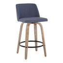 Toriano - Contemporary Fixed-Height Counter Stool & Swivel With Round Footrest (Set of 2) by HouseOfZazla