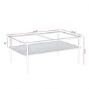 Rectangle Coffee Table With Tempered Glass Top And Legs, Modern Table For Living Room by Unique Piece Furniture