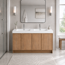 60" Freestanding Bathroom Vanity With Dual Resin Sink