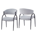 Contemporary Upholstered Dining Chairs With Metal Legs (Set of 2)