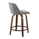 Toriano - Mid Century Modern, Fixed Height Counter Stool & Swivel And Round Footrest (Set of 2)