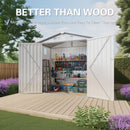 Garden Tool Shed Metal Storage Shed With Peaked Roof Waterproof Lockable Door by HouseOfZazla