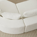 106.3-Inch V-Shaped Modular Sofa Set in Chenille Fabric