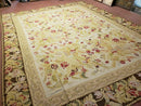 9' X 11' Handmade Chinese Needlepoint Wool Floral Rug Carpet Rose Garden Chic