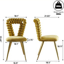 Modern Chair With Iron Tube Legs, Soft Cushions And Comfortable Backrest, Suitable For Dining Room, Living Room, Cafe, Hairball Back by Unique Piece Furniture