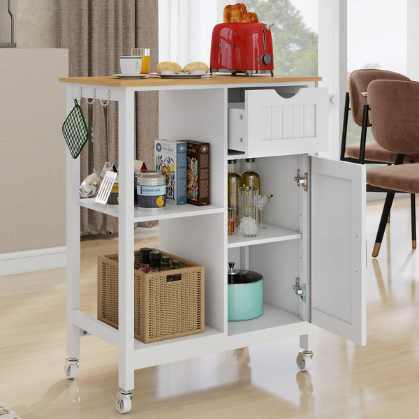 Kitchen Island Cart with Mobile Storage Cabinets, photo 2 of 10