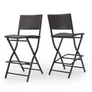 Outdoor Wicker Barstools Faux Rattan Patio Bar Stools - Set of 2 by HouseOfZazla
