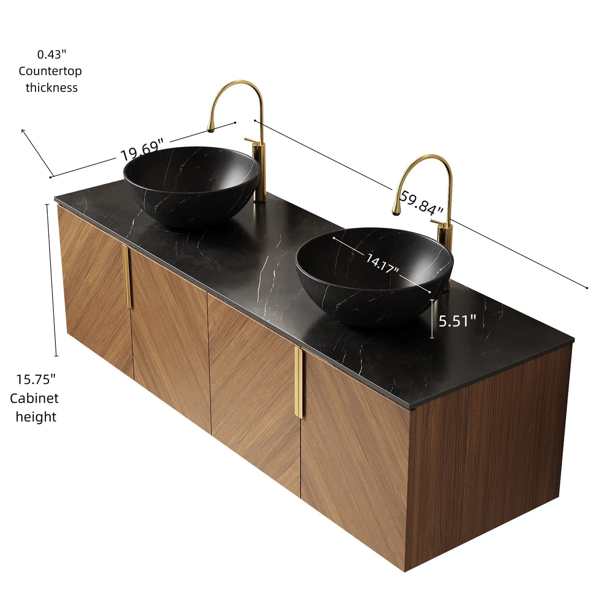 Arai 60" Bathroom Vanity & Sinks, photo 6 of 10