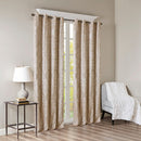 Knitted Jacquard Damask Total Blackout Grommet Top Curtain Panel by HouseOfZazla