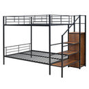 Bunk Bed With Lateral Storage Ladder And Wardrobe by HouseOfZazla