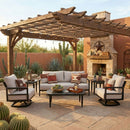 6 Piece Outdoor Conversation Set With Swivel Chairs - Ember Black by HouseOfZazla