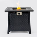 28-inch Iron Square Propane Fire Pit Table