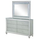 Arabesque - 6 Drawer Dresser With Mirror - Silver by HouseOfZazla