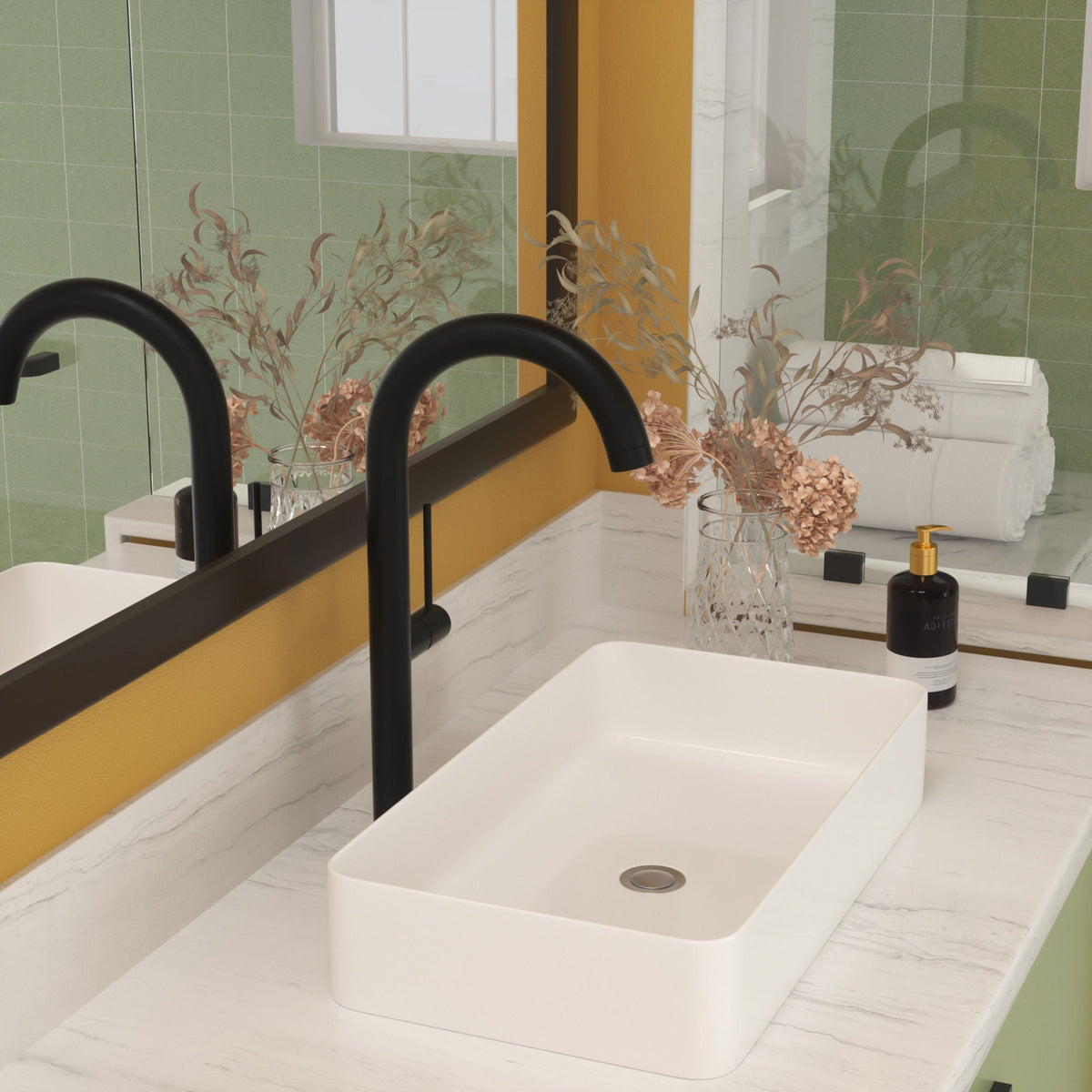 Modern Ceramic Rectangular Bathroom Vessel Sink With European Design, photo 4 of 14