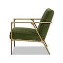 Aerin - Hammered Brass Upholstered Accent Arm Chair by HouseOfZazla