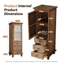 Rustic Wooden Storage Cabinet with Decorative Cutout Door & 3 Drawers