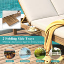 TREXM 5-Position Adjustable Backrest Double Chaise Lounge Outdoor