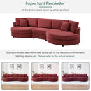 Modern 3 Seater Upholstered Sofa With Curved Design by HouseOfZazla