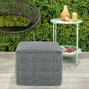 Briella - Square Woven Outdoor / Indoor Pouf - Gray / White by Unique Piece Furniture