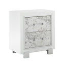 Skye - Marble Nightstand - White by HouseOfZazla