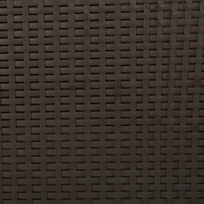 67.7" Outdoor 3-Seater Faux Wicker Rattan Style Sofa with Water Resistant Cushions, Brown / Mix Beige