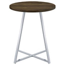 Burkhart Round 35-inch Pub Height Bistro Bar Table Brown Oak