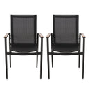 Barrister Dining Chair Set of 2 - Black / Natural