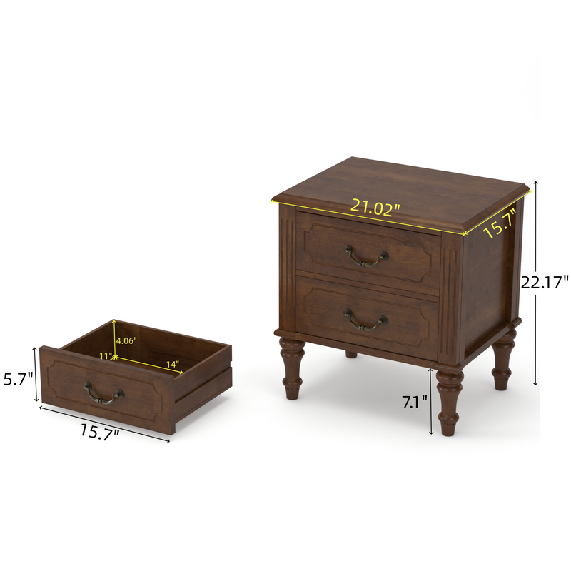 4-Piece King Bedroom Set with Fluted Bed, 2 Nightstands, Bench, Walnut, photo 5 of 10