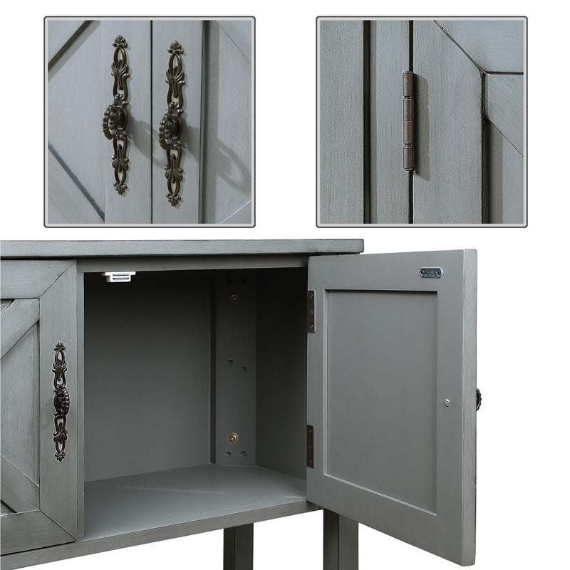 35" Farmhouse Wood Buffet Sideboard Console Table with Bottom Shelf and 2-Door Cabinet, for Living Room, Entryway, Kitchen Dining Room Furniture (Antique Gray)