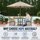 Antique Wood HDPE Outdoor Patio Dining Set, 37.8 in. Square Table with 2 Chairs by HouseOfZazla