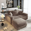 Deep Seat Convertible Sofa With Soft Pillows And Ottomans by HouseOfZazla
