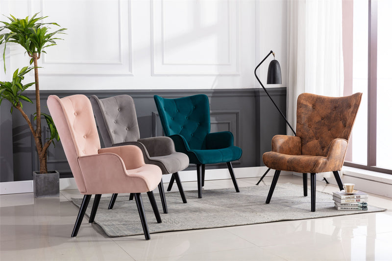 Accent chair Living Room/Bed Room, Modern Leisure Chair Silver Grey