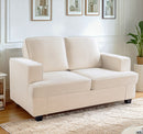 Modern Loveseat, Comfortable 2 Seater Couch With Deep Seating, Loose Back Cushions, Wide Arms by HouseOfZazla