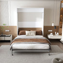 Queen Murphy Bed, Foldable Wall Bed, Space Saving Design For Bedrooms - White by HouseOfZazla