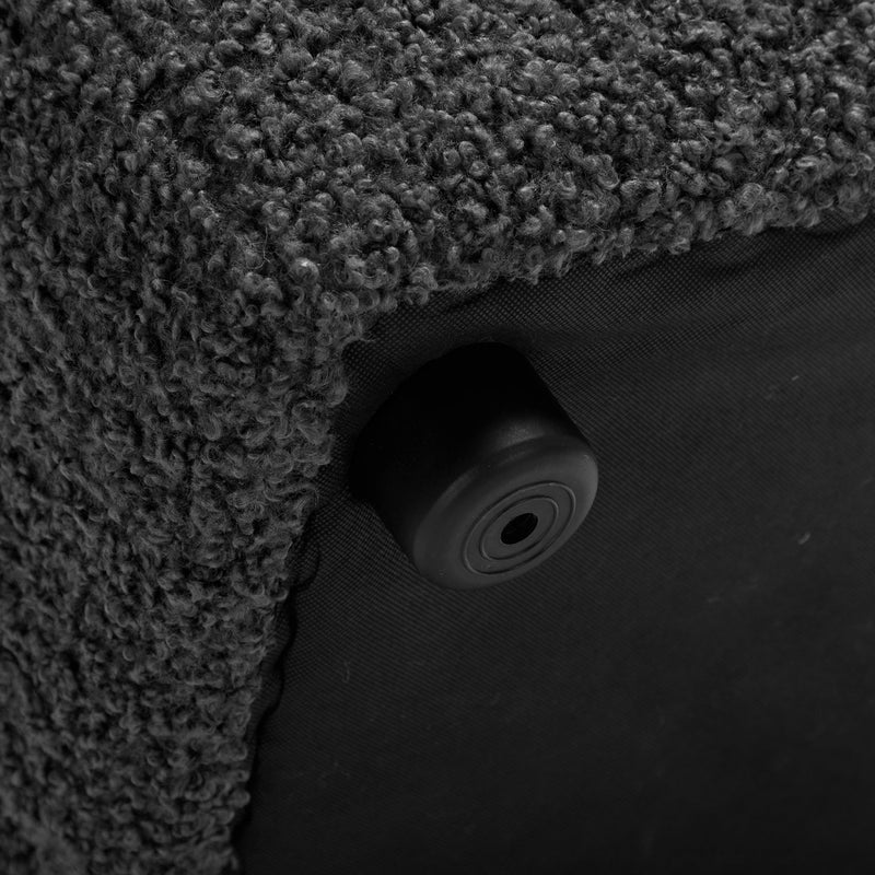 87.7" Sectional Sofa Cozy Teddy Fleece Fabric Sectional Sofa Couch with Two USB Ports a Movable Storage Ottoman and Two Lumbar Pillows for Living Room, Gray