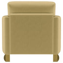 Corliss Upholstered Curved Track Arm Chair Camel