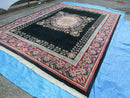 9' X 12' Decorative Chinese Aubusson Hand Knotted Pile Wool Rug Black Nice