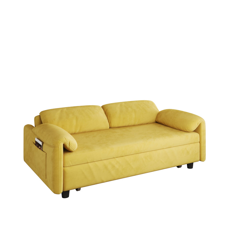 54 "yellow sofa Sofa bed dual purpose living room retractable bed velvet