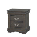 Louis Philippe Dark Gray Finish 2PCS Bedroom Set (E. King)
