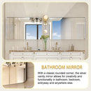 Rounded Corner Rectangle Bathroom Mirror For Wall Metal Frame Wall Mounted Bathroom Mirror Vanity Bathroom Mirror (Horizontal & Vertical) by Unique Piece Furniture