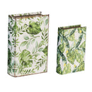 Botanical And Book Boxes (Set of 2) - White / Green by Unique Piece Furniture