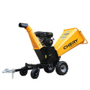 6'' 420Cc 15Hp Pull Start Gas Powered 4 - Wheels Chipper Shredder Mulcher With Towbar / Stop Bar - Yellow by HouseOfZazla