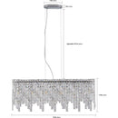 Silver Elegant Oval Crystal Chandelier, Modern Ceiling Light Fixture with Reflective Hanging Crystals for Dining Room, Living Room, and FoyerS (Bulbs Not Included)