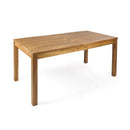Wilson Expandable Dining Table With Slat Design - Teak Acacia Wood by HouseOfZazla