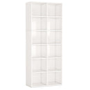 Narrow 12 Cube Bookcase With Closed Back For Living Room - White